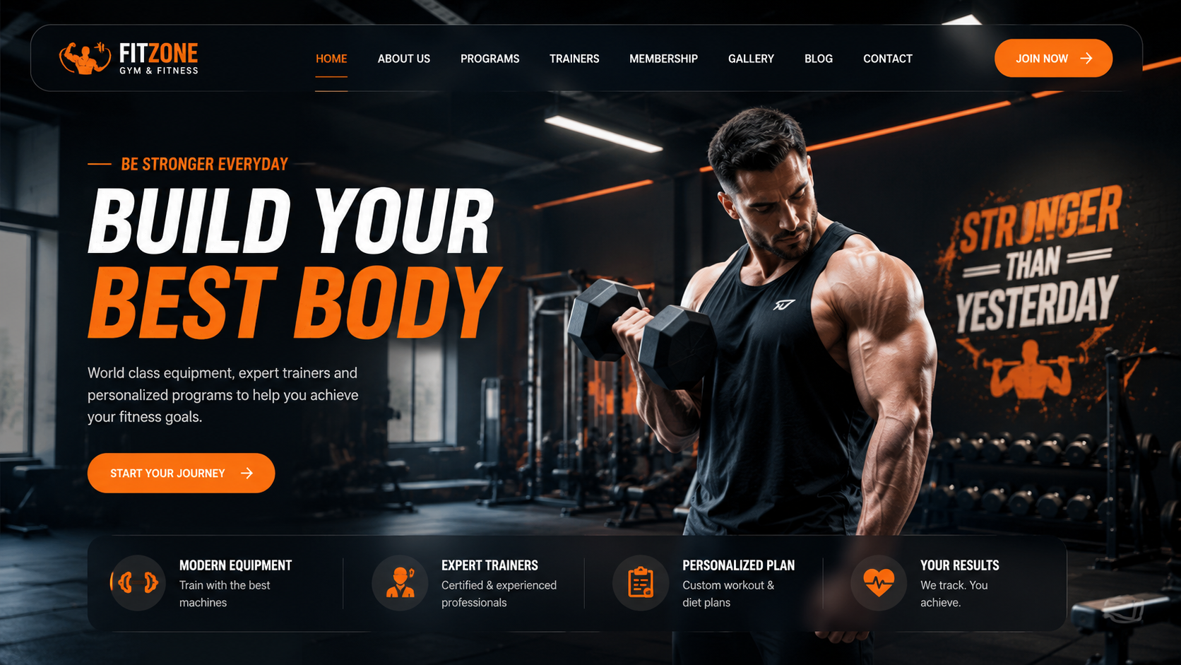 Gym & Fitness website design preview