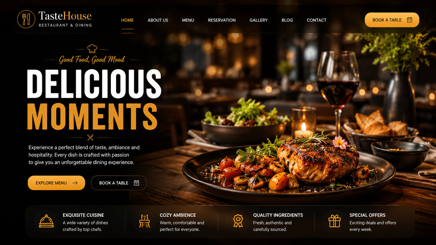 Restaurant & Dining website design preview